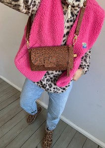 MiniMini Clap Leopard II Tobacco Suede 