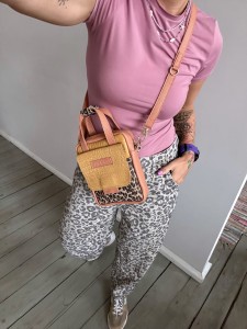 Sachet Clap Salmon + Sweet Honey Croco + Leopard III Beige Nubuck 