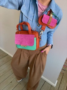 KOMPLET: Bigger Pocket Brick + Fuchsia Suede + Mint Korodo + Sunglasses Case 