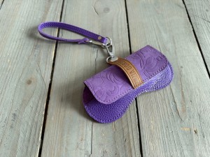 Sunglasses Case Violet + Purple Roses Nubuck