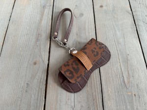 Sunglasses Case Croco II Taupe + Leopard IV Suede 