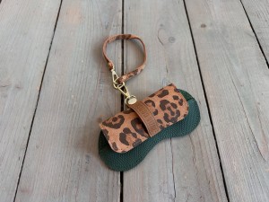 Sunglasses Case Emerald Bubbles + Leopard IV