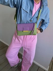 MiniMini Clap Olive Bubbles Purple Bubbles Nubuck 