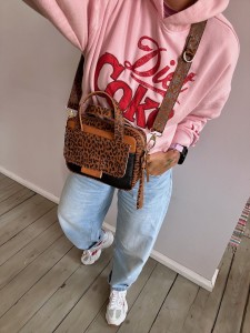 Bigger Pocket Leopard I Camel Nubuck + Toffee + Black 