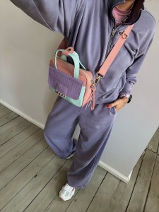 Bigger Pocket Pink Elephant + Braided Lila + Aqua 