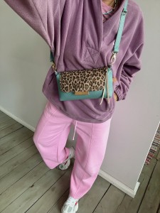 MiniMini Clap Ocean + Leopard III Beige Nubuck 